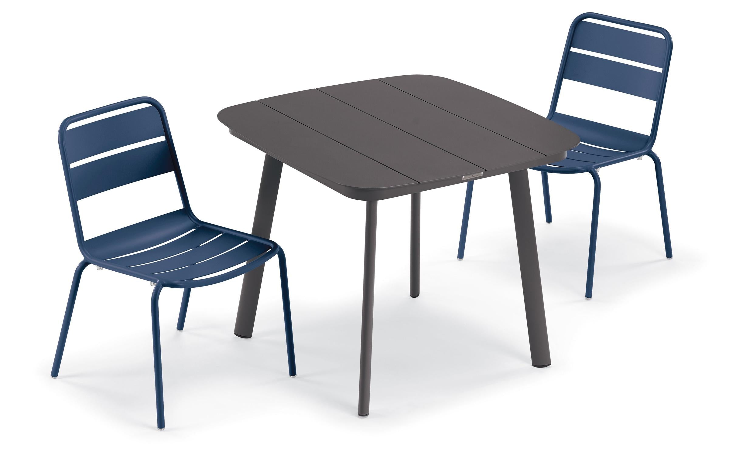 Kapri 3-Piece Dining Table and Side Chair Set - Prussian