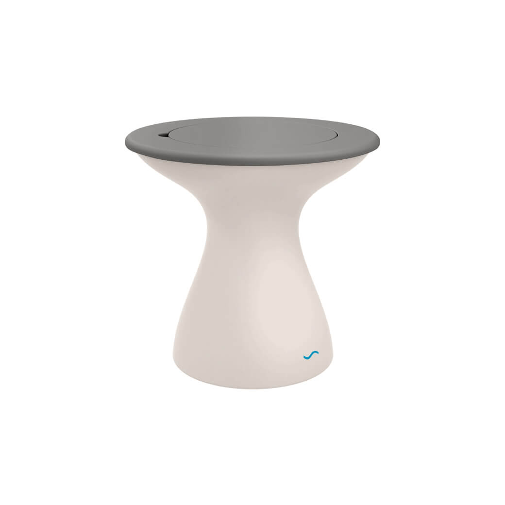 LL-AG-ST-T-HL-CL-GRY-Ledge Lounger-Autograph Tall Ice Bin Side Table-LL Cloud Gray-Pangaea Patio