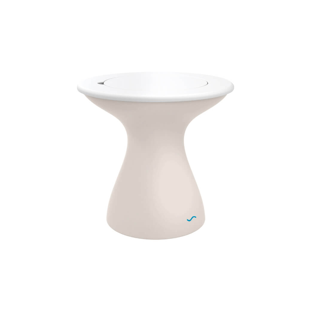 LL-AG-ST-T-HL-CL-WH-Ledge Lounger-Autograph Tall Ice Bin Side Table-LL Cloud White-Pangaea Patio