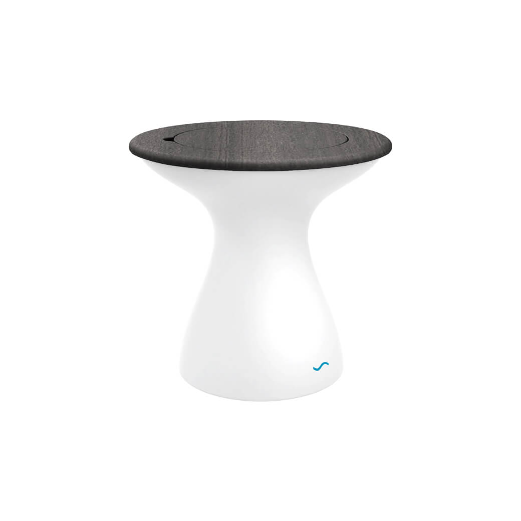 LL-AG-ST-T-HL-WH-FO-Ledge Lounger-Autograph Tall Ice Bin Side Table-LL White Fog-Pangaea Patio
