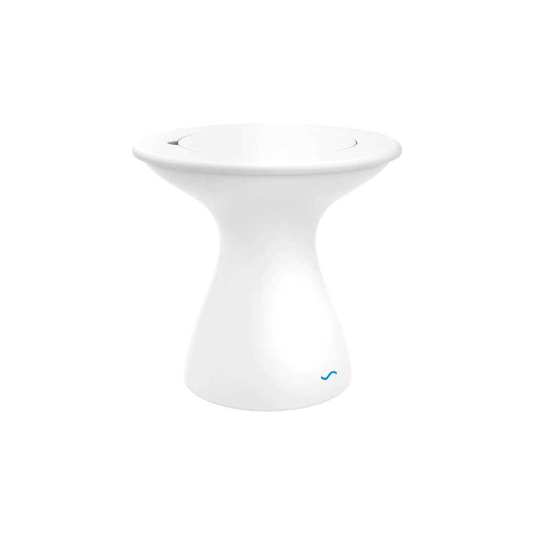 LL-AG-ST-T-HL-WH-WH-Ledge Lounger-Autograph Tall Ice Bin Side Table-LL White White-Pangaea Patio