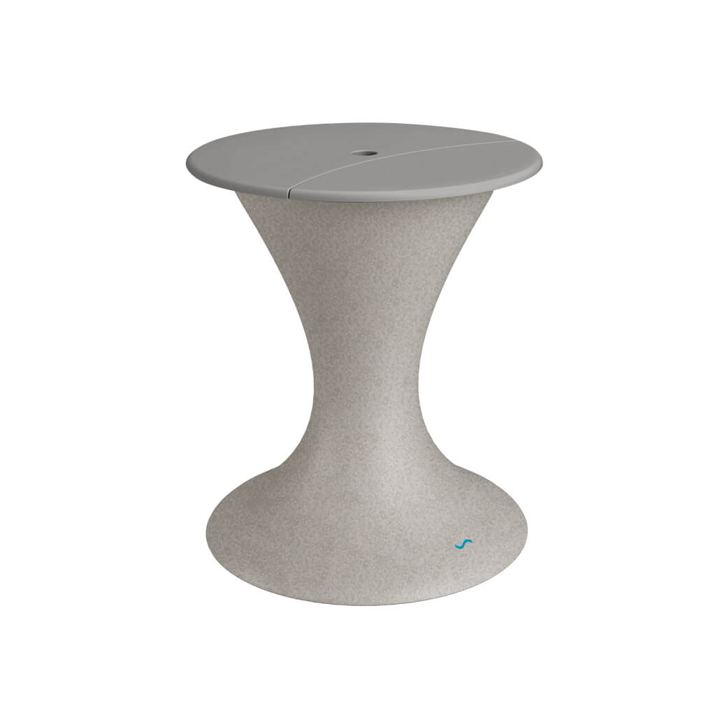 LL-AG-US-LC-SS-GRY-Ledge Lounger-Autograph Umbrella Stand Ice Bin-LL Sandstone Gray-Pangaea Patio