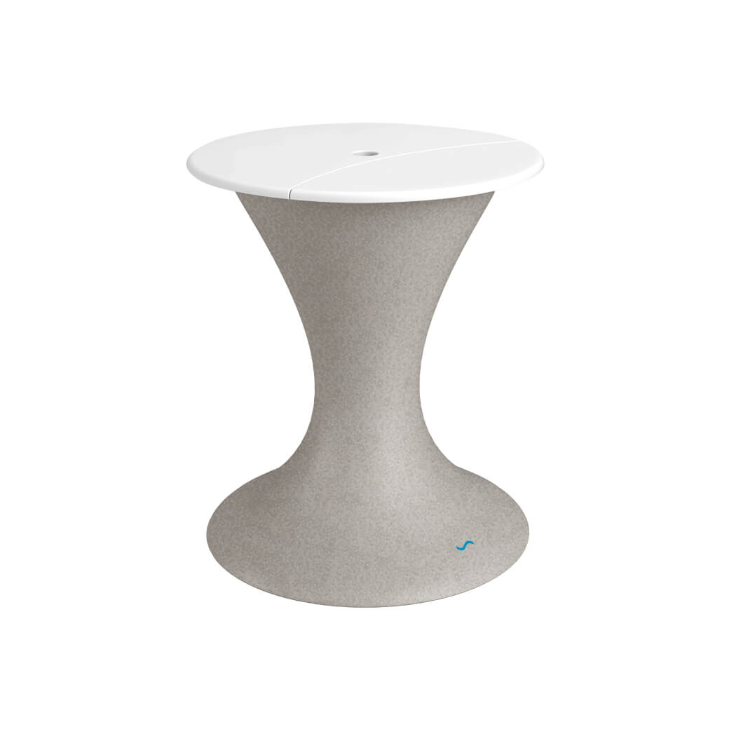 LL-AG-US-LC-SS-WH-Ledge Lounger-Autograph Umbrella Stand Ice Bin-LL Sandstone White-Pangaea Patio