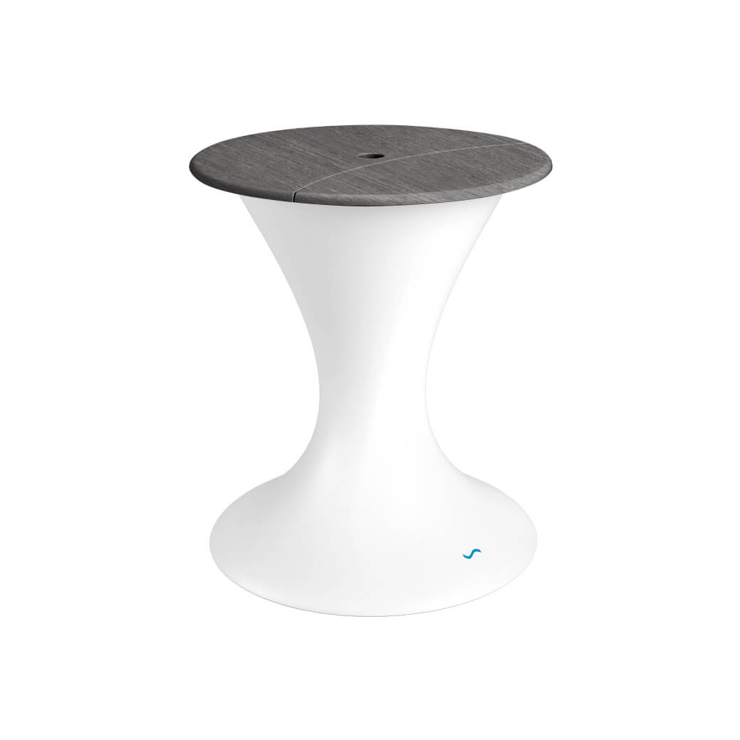 LL-AG-US-LC-WH-FO-Ledge Lounger-Autograph Umbrella Stand Ice Bin-LL White Fog-Pangaea Patio