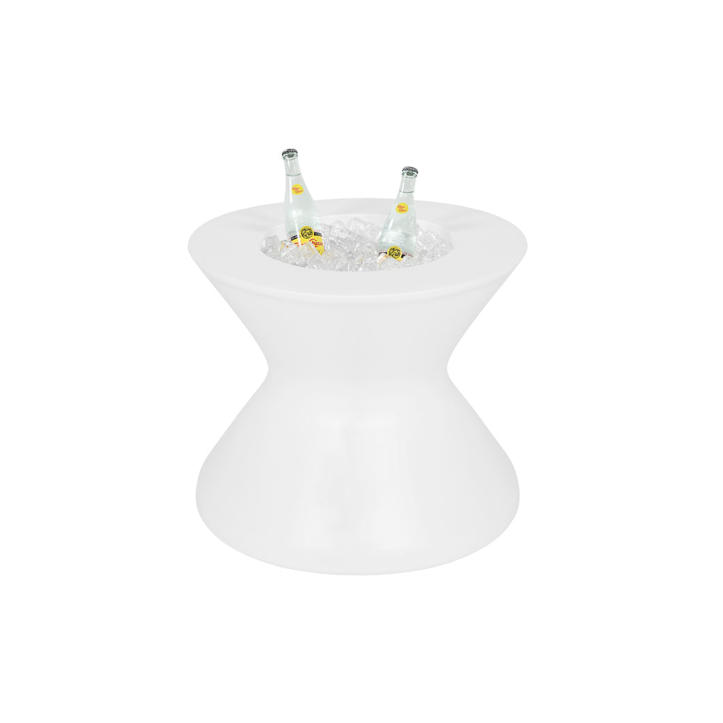 LL-SG-ST-22NL-WH-Ledge Lounger-Signature Tall Ice Bin Side Table W/O Lid-LL White-Pangaea Patio