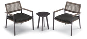 Eiland 3-Piece Club Chairs And Table Chat Set - Pepper Cushions