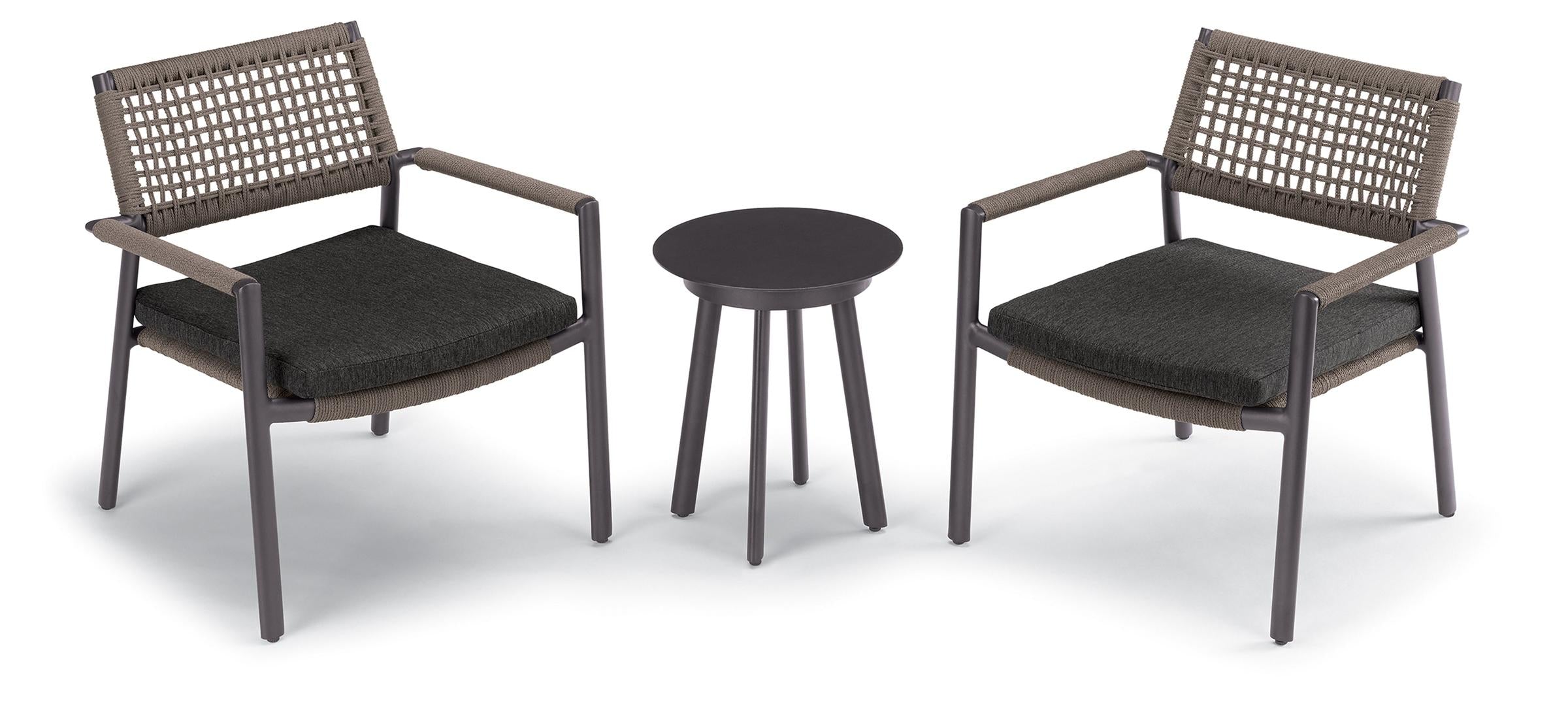 Eiland 3-Piece Club Chairs And Table Chat Set - Pepper Cushions
