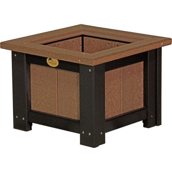 LCP15SPAMB-LuxCraft-15" Square Planter-Antique Mahogany Black-Pangaea Patio
