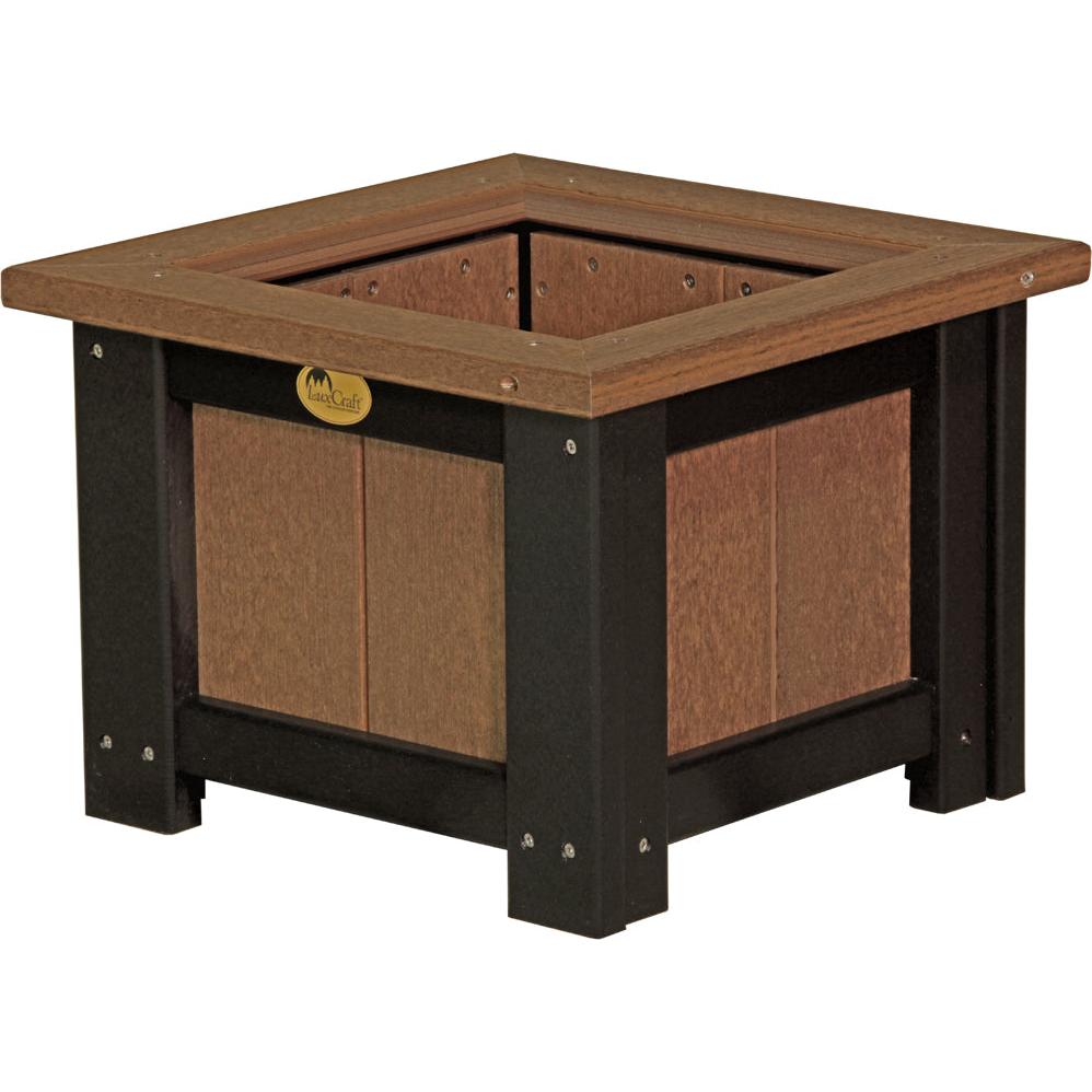 LCP15SPAMB-LuxCraft-15" Square Planter-Antique Mahogany Black-Pangaea Patio