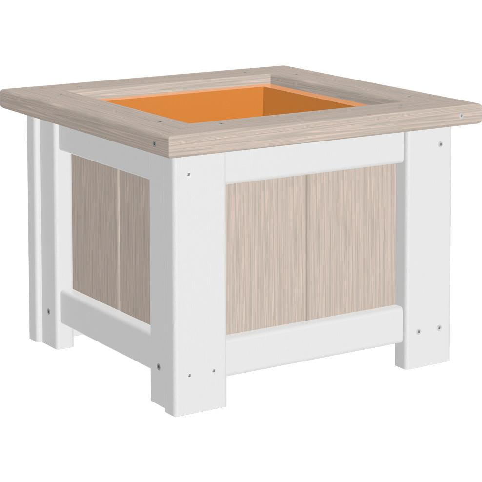 LCP15SPBIW-LuxCraft-15" Square Planter-Birch White-Pangaea Patio