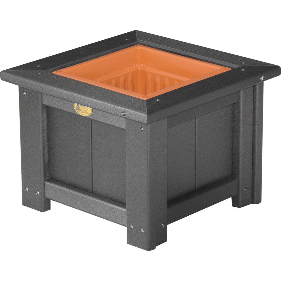 LCP15SPBK-LuxCraft-15" Square Planter-Black-Pangaea Patio