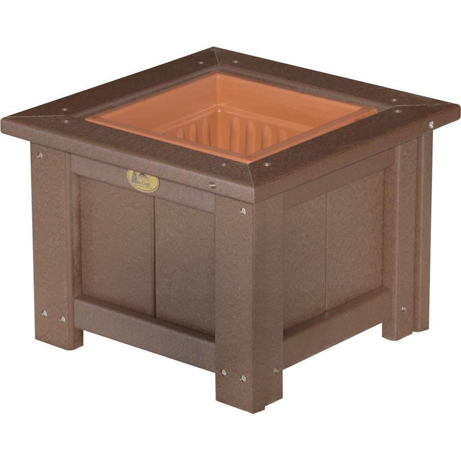 LCP15SPCBR-LuxCraft-15" Square Planter-Chestnut Brown-Pangaea Patio