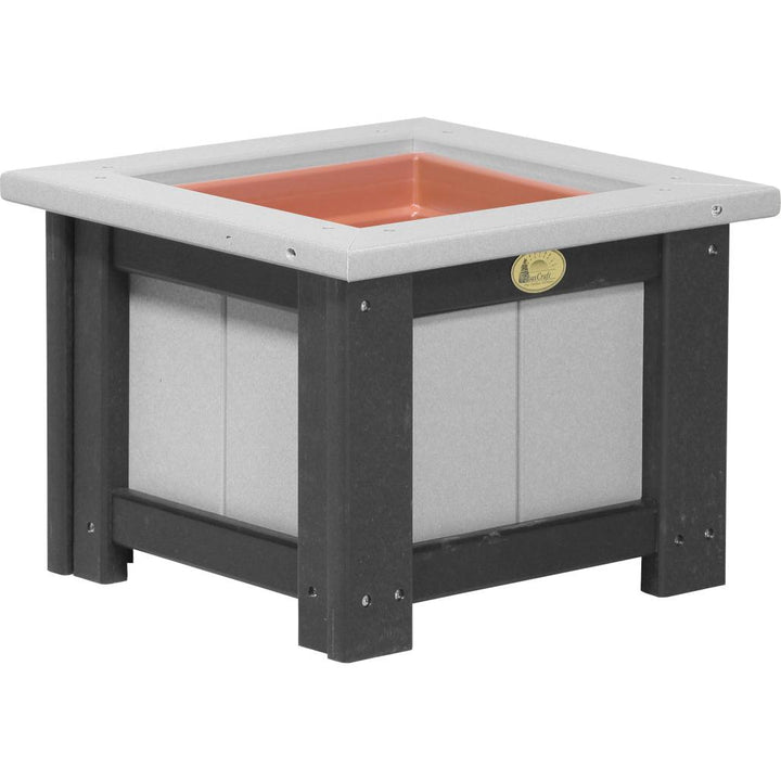 LCP15SPDGB-LuxCraft-15" Square Planter-Dove Gray Black-Pangaea Patio