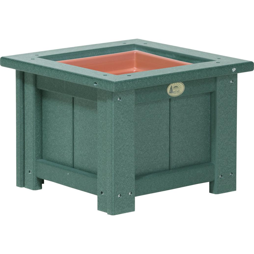 LCP15SPG-LuxCraft-15" Square Planter-Green-Pangaea Patio