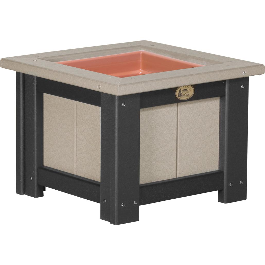 LCP15SPWWB-LuxCraft-15" Square Planter-Weatherwood Black-Pangaea Patio