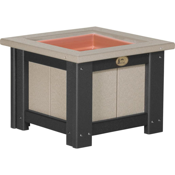 LCP15SPWWB-LuxCraft-15" Square Planter-Weatherwood Black-Pangaea Patio