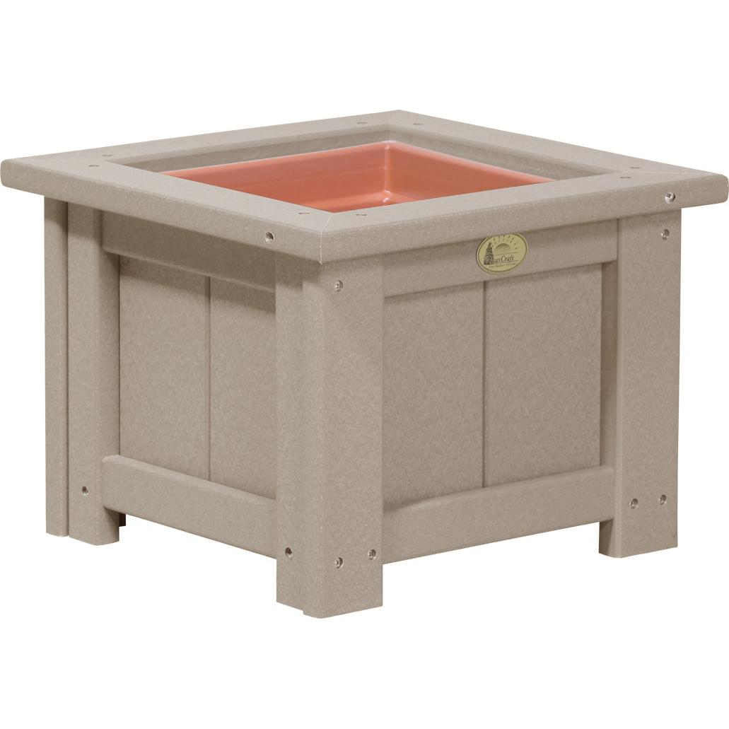LCP15SPWW-LuxCraft-15" Square Planter-Weatherwood-Pangaea Patio