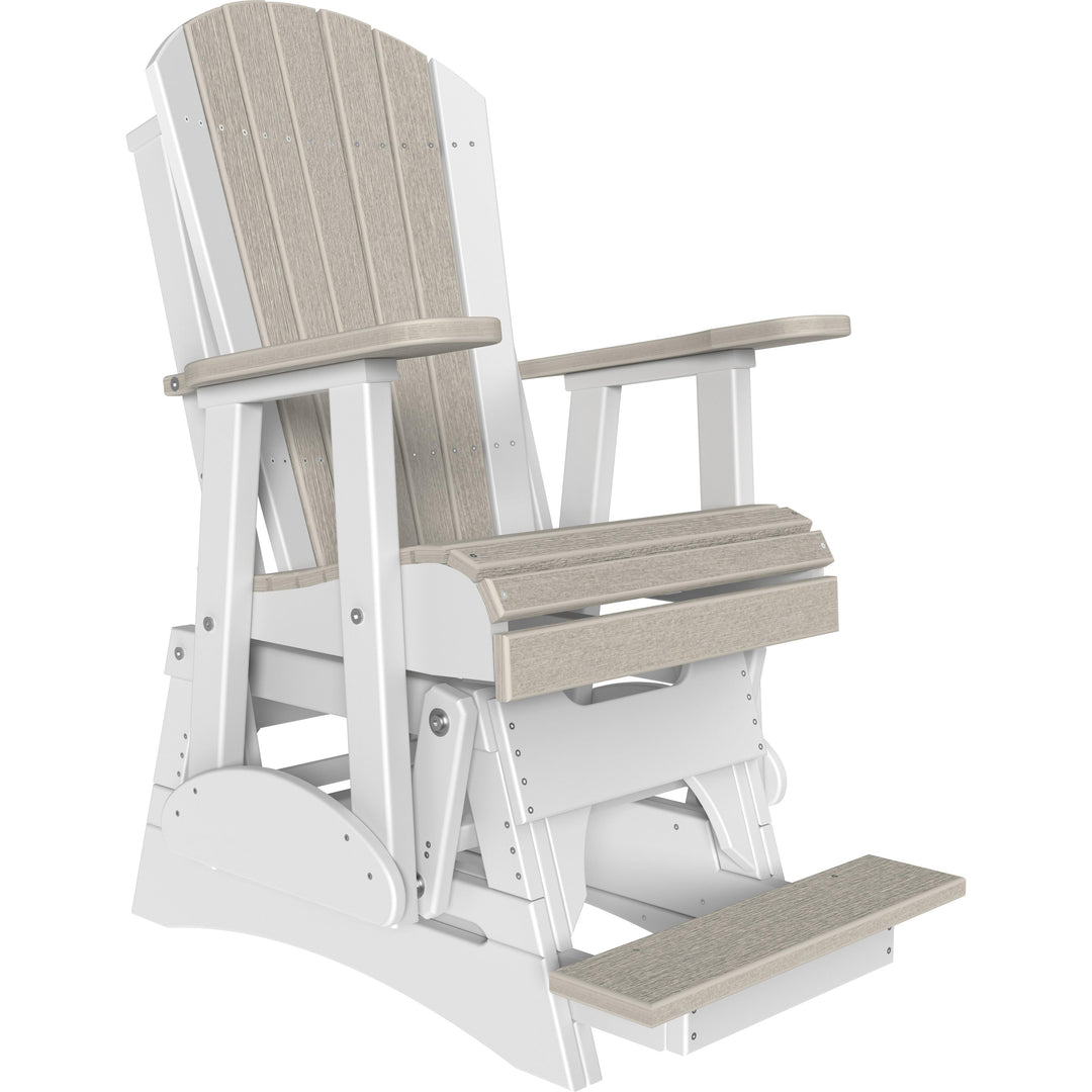 LC2APBAGBIW-LuxCraft-2' Adirondack Balcony Glider-Birch White-Pangaea Patio