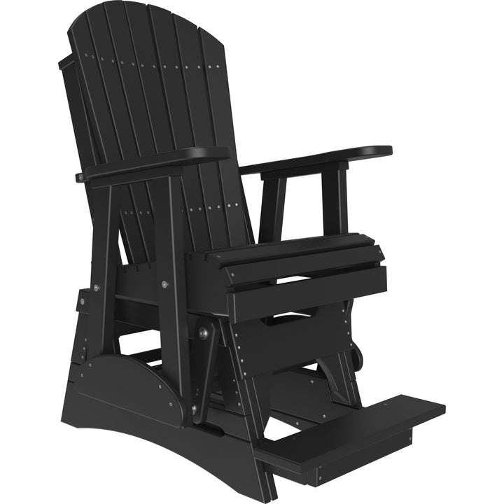 LC2APBAGBK-LuxCraft-2' Adirondack Balcony Glider-Black-Pangaea Patio