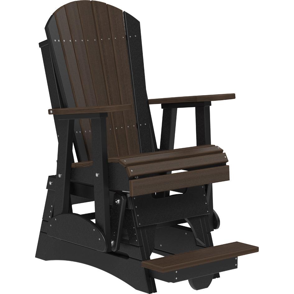 LC2APBAGBZWB-LuxCraft-2' Adirondack Balcony Glider-Coastal Gray Black-Pangaea Patio