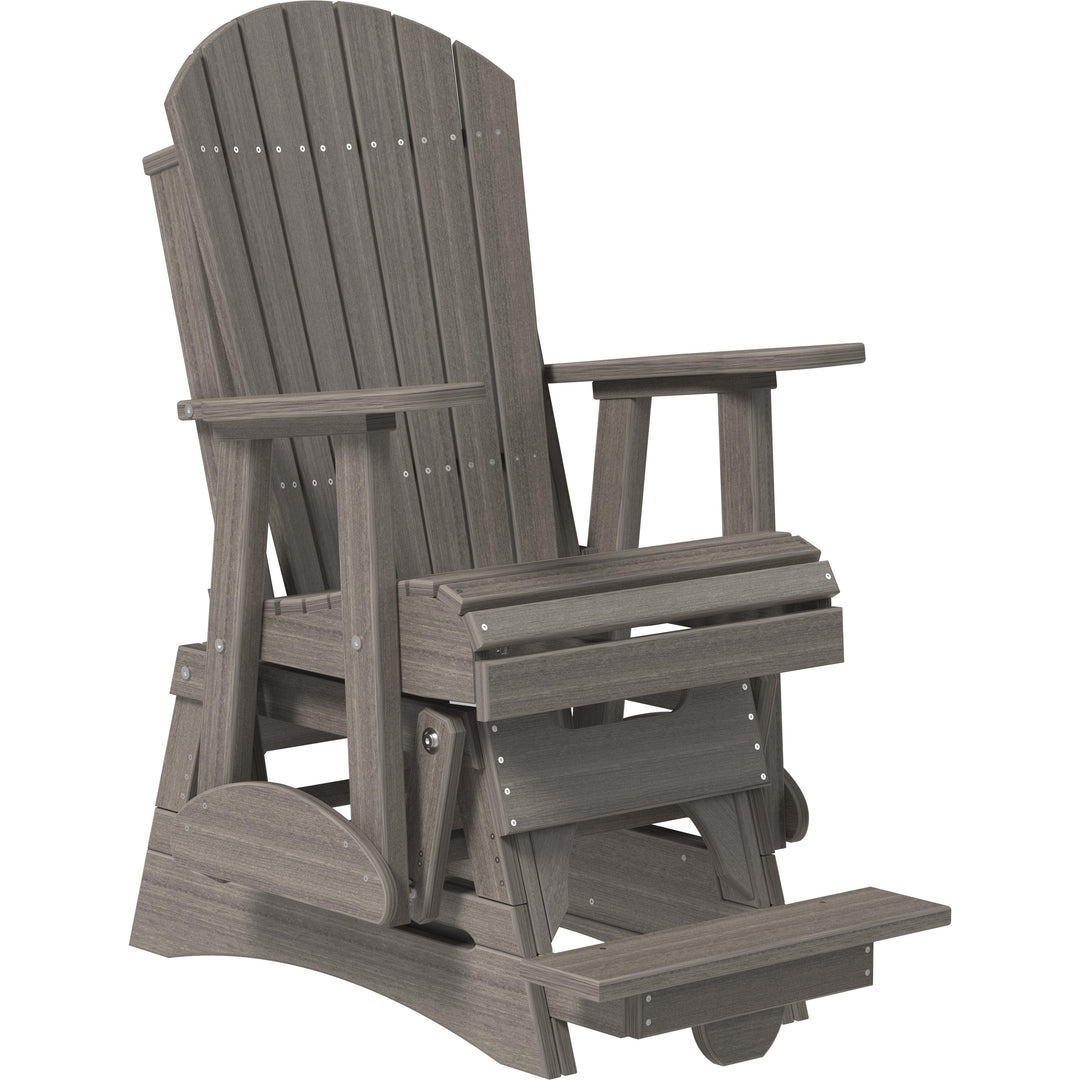 LC2APBAGCG-LuxCraft-2' Adirondack Balcony Glider-Brazilian Walnut Black-Pangaea Patio