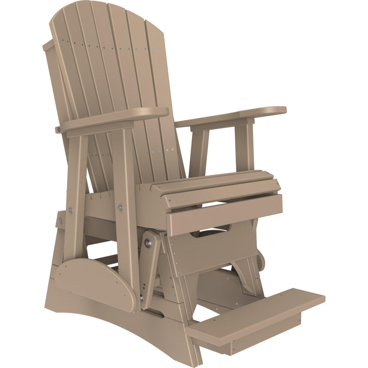 LC2APBAGWW-LuxCraft-2' Adirondack Balcony Glider-Weatherwood-Pangaea Patio