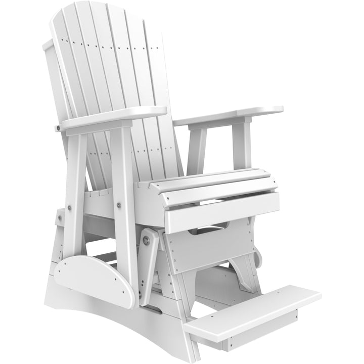 LC2APBAGW-LuxCraft-2' Adirondack Balcony Glider-White-Pangaea Patio