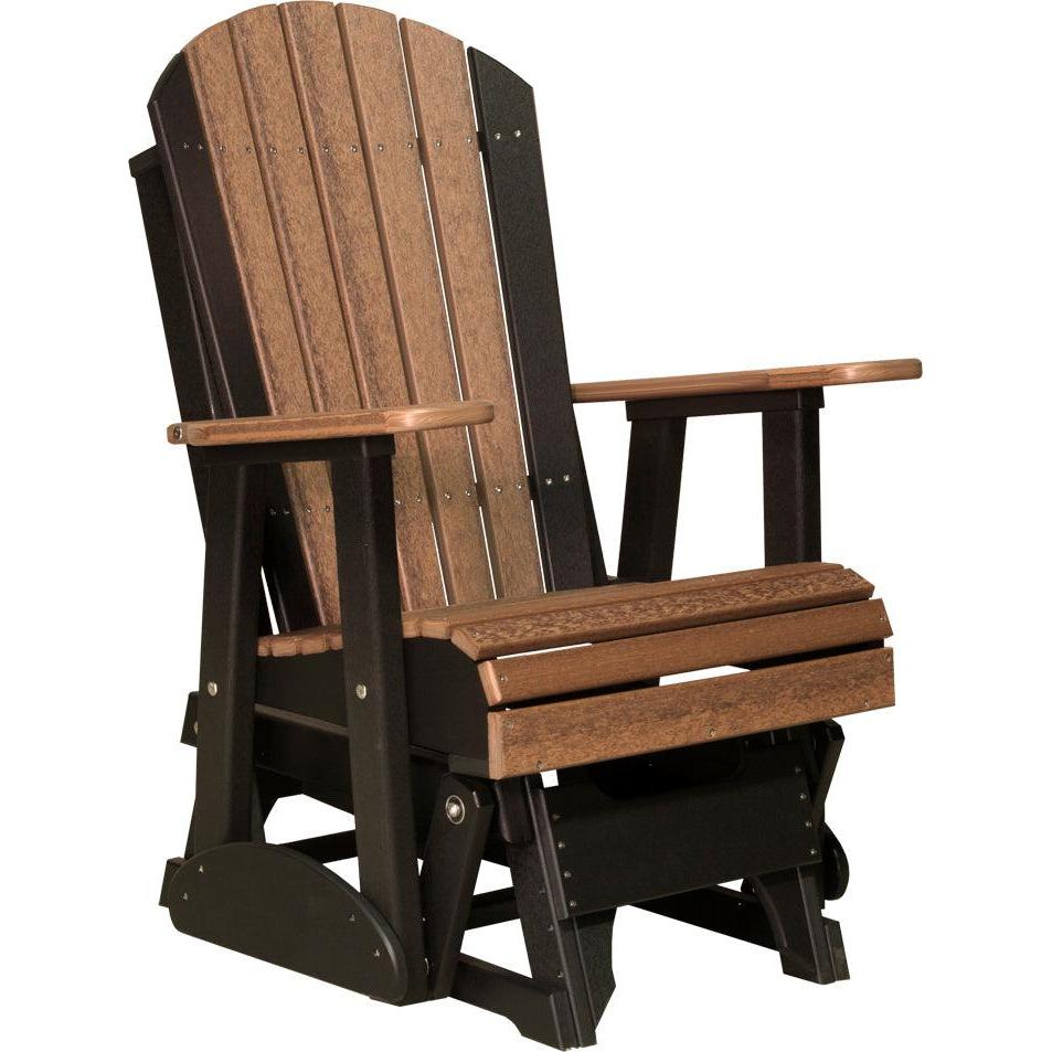 LC2APGAMB-LuxCraft-2' Adirondack Glider-Antique Mahogany Black-Pangaea Patio