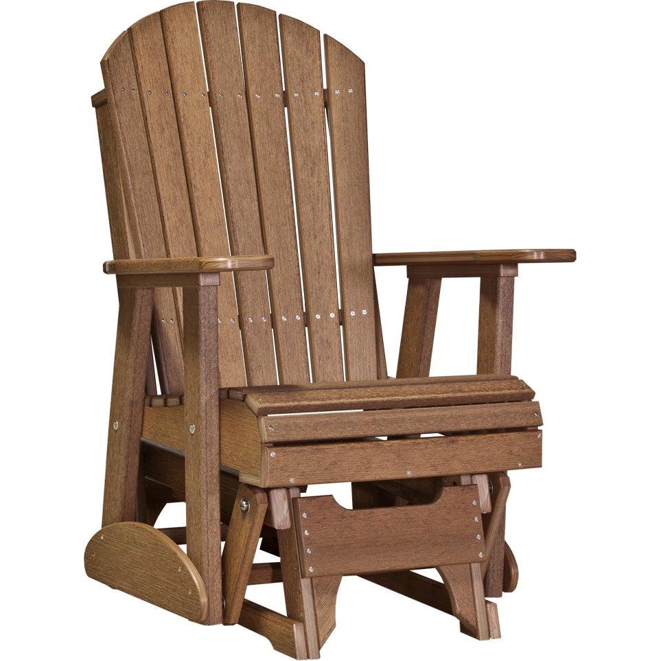 LC2APGAM-LuxCraft-2' Adirondack Glider-Antique Mahogany-Pangaea Patio