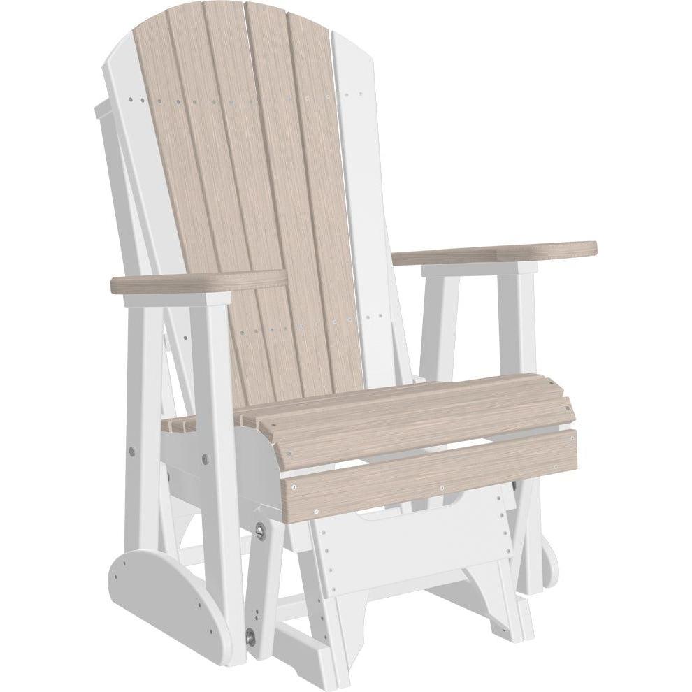 LC2APGBIW-LuxCraft-2' Adirondack Glider-Birch White-Pangaea Patio