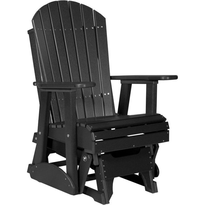 LC2APGBK-LuxCraft-2' Adirondack Glider-Black-Pangaea Patio