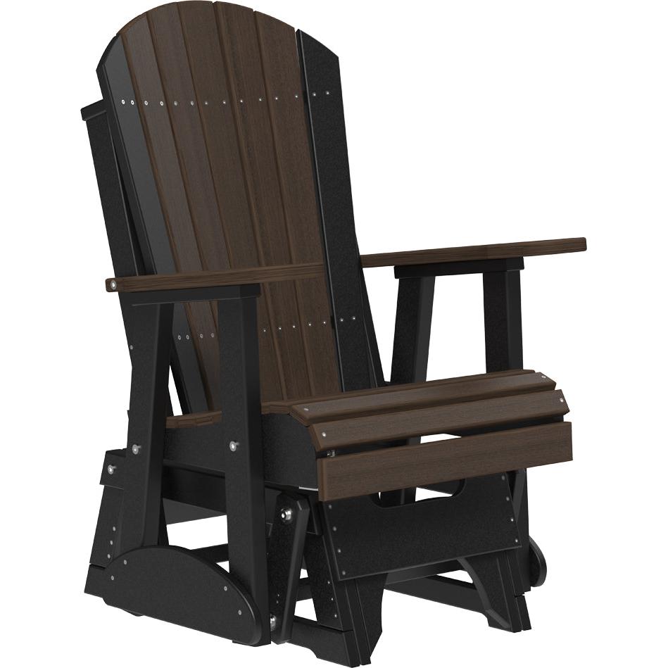 LC2APGBZWB-LuxCraft-2' Adirondack Glider-Coastal Gray Black-Pangaea Patio