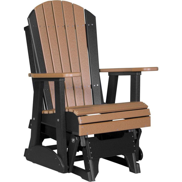 LC2APGCB-LuxCraft-2' Adirondack Glider-Cedar Black-Pangaea Patio