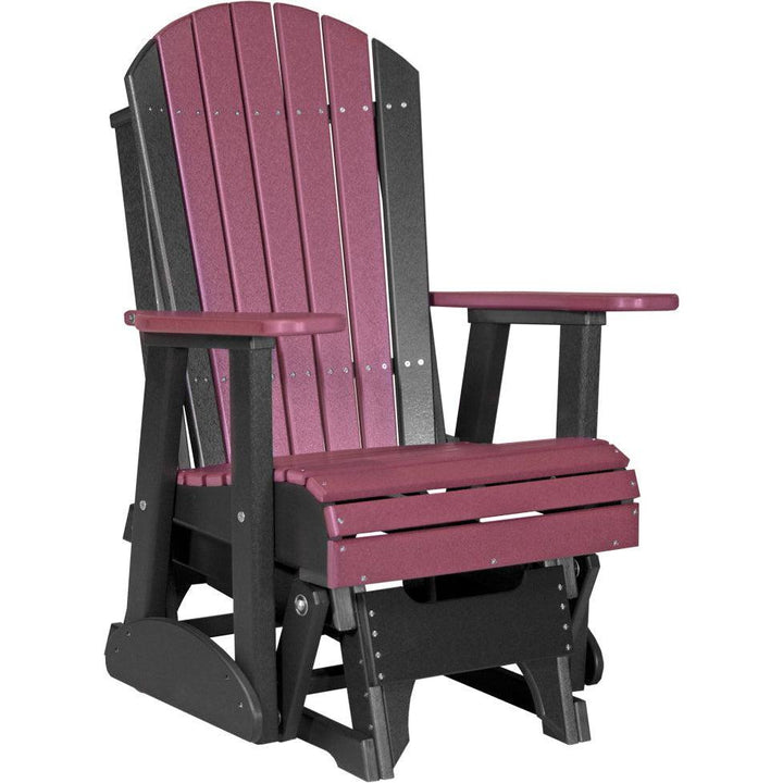 LC2APGCHB-LuxCraft-2' Adirondack Glider-Cherrywood Black-Pangaea Patio
