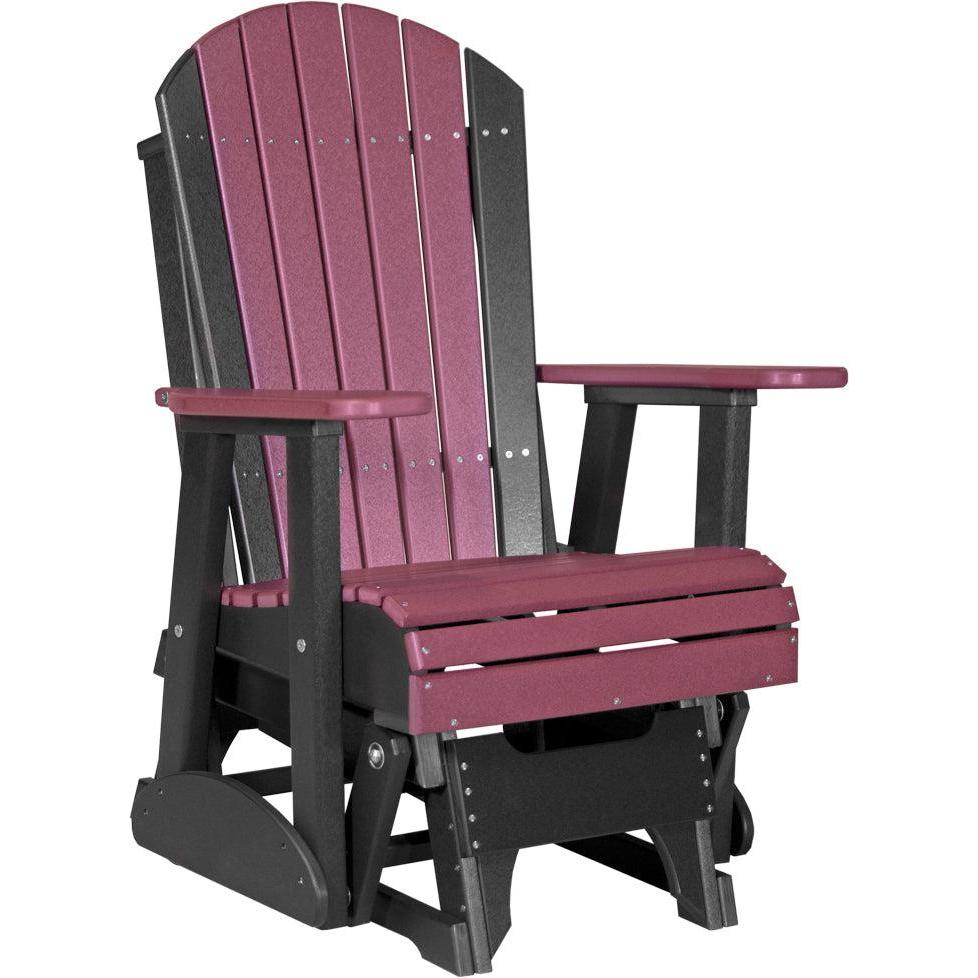 LC2APGCHB-LuxCraft-2' Adirondack Glider-Cherrywood Black-Pangaea Patio