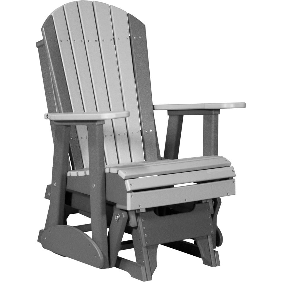 LC2APGDGS-LuxCraft-2' Adirondack Glider-Dove Gray Slate-Pangaea Patio