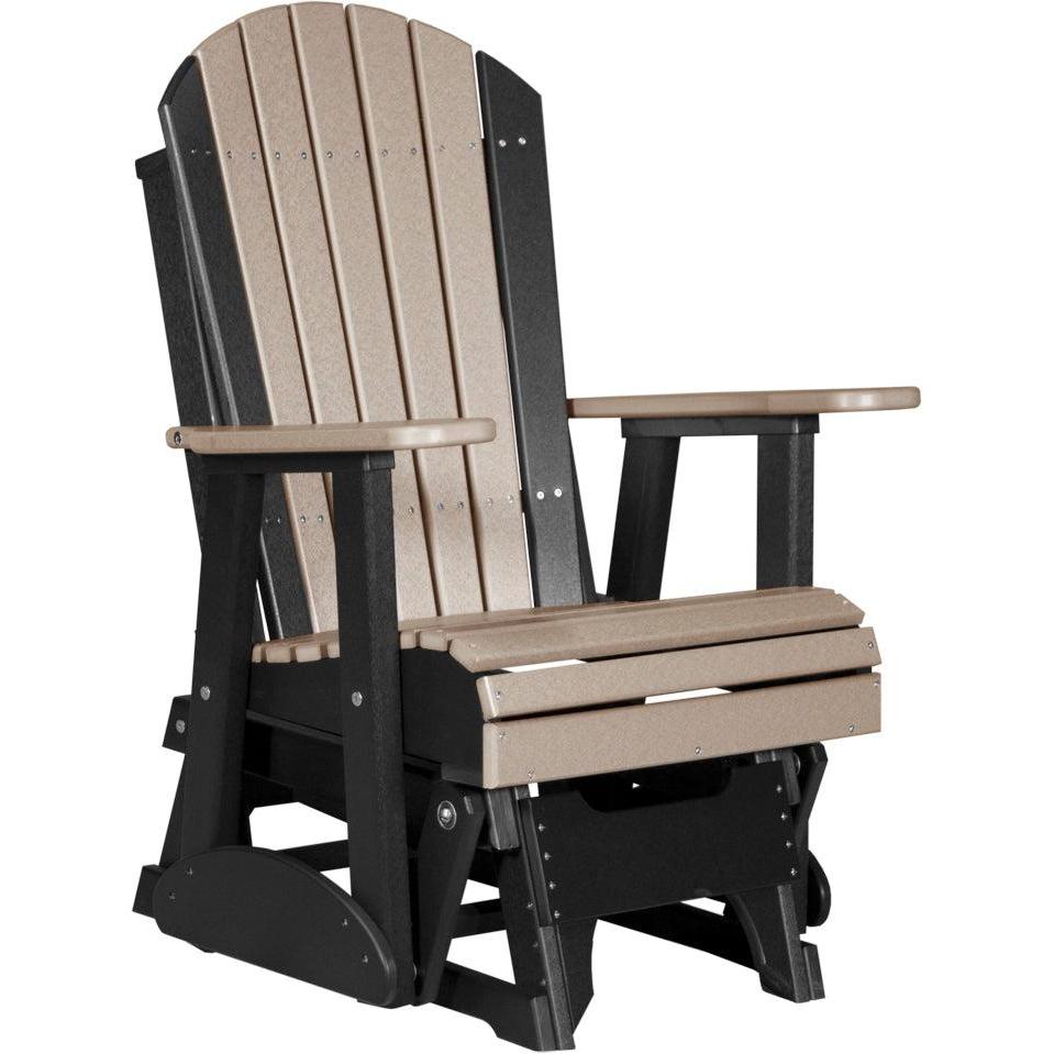 LC2APGWWB-LuxCraft-2' Adirondack Glider-Weatherwood Black-Pangaea Patio