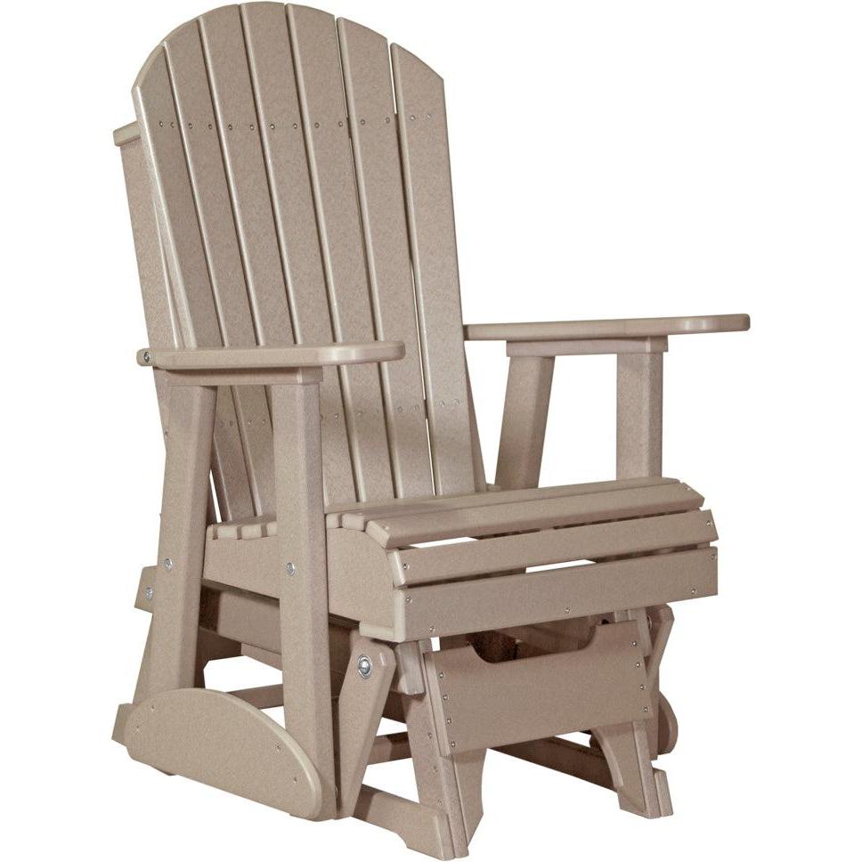 LC2APGWW-LuxCraft-2' Adirondack Glider-Weatherwood-Pangaea Patio