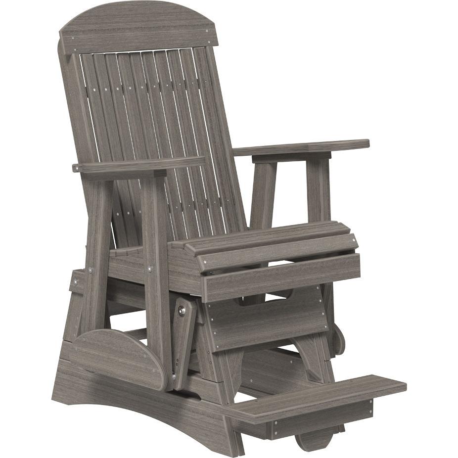 LC2CPBAGCG-LuxCraft-2' Classic Balcony Glider-Brazilian Walnut Black-Pangaea Patio