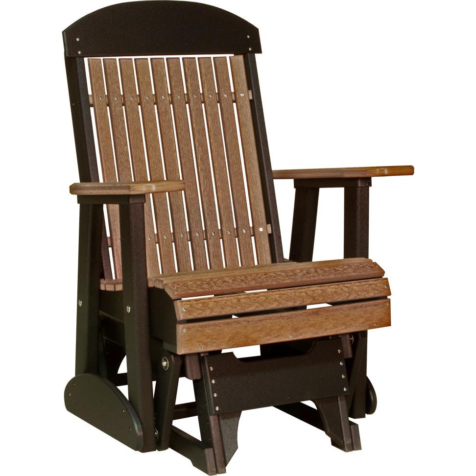 LC2CPGAMB-LuxCraft-2' Classic Glider-Antique Mahogany Black-Pangaea Patio