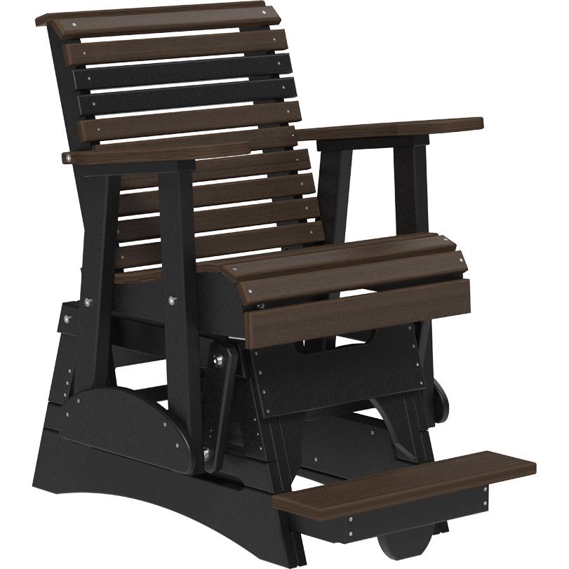 LC2PPBAGBZWB-LuxCraft-2' Plain Balcony Glider-Coastal Gray Black-Pangaea Patio