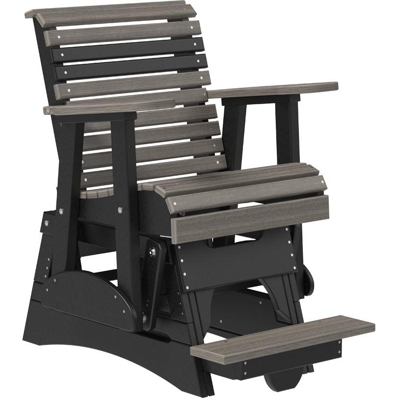 LC2PPBAGCGB-LuxCraft-2' Plain Balcony Glider-Coastal Gray-Pangaea Patio