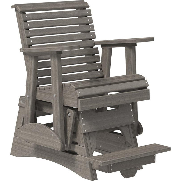 LC2PPBAGCG-LuxCraft-2' Plain Balcony Glider-Brazilian Walnut Black-Pangaea Patio