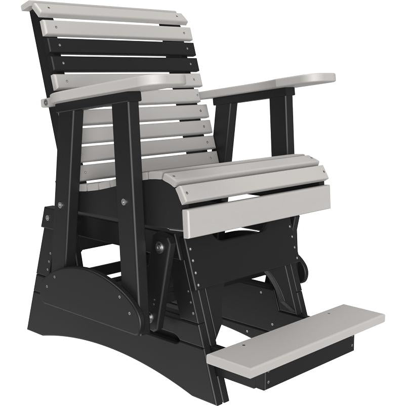 LC2PPBAGDGB-LuxCraft-2' Plain Balcony Glider-Dove Gray Black-Pangaea Patio