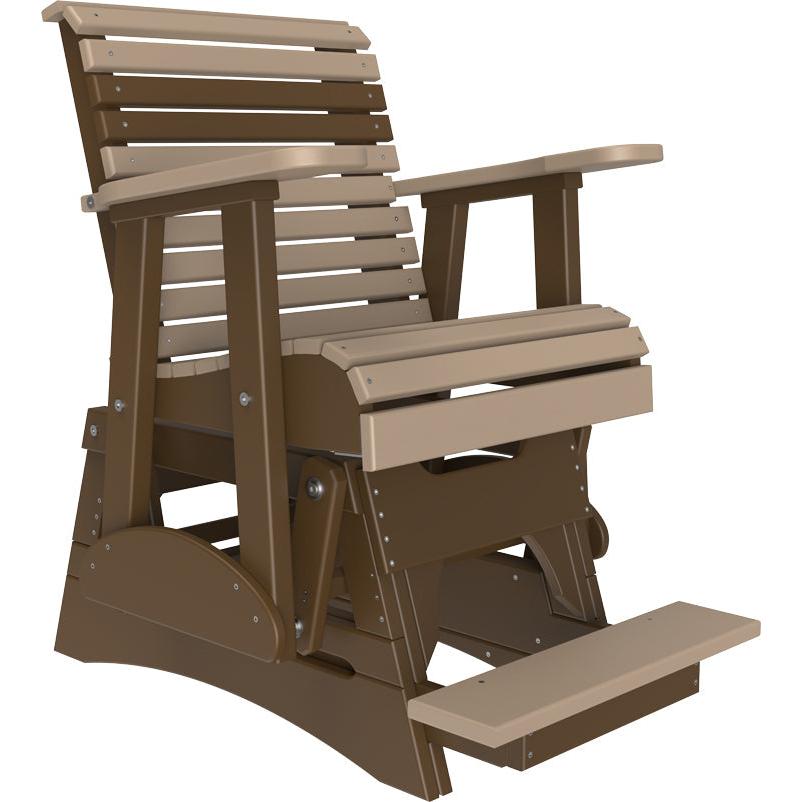 LC2PPBAGWWCBR-LuxCraft-2' Plain Balcony Glider-Weatherwood Chestnut Brown-Pangaea Patio