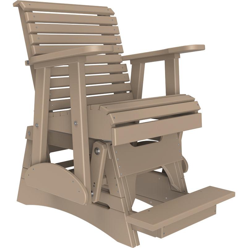LC2PPBAGWW-LuxCraft-2' Plain Balcony Glider-Weatherwood-Pangaea Patio