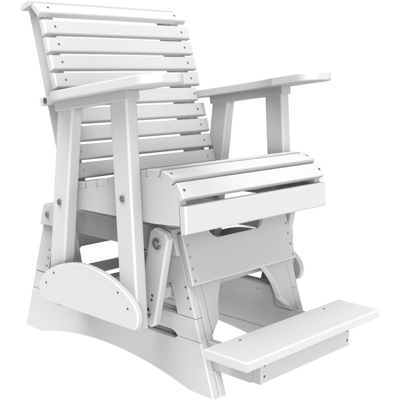 LC2PPBAGW-LuxCraft-2' Plain Balcony Glider-White-Pangaea Patio