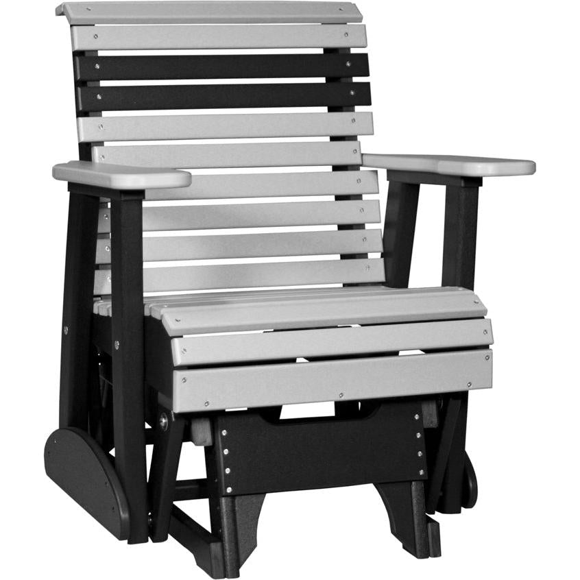 LC2PPGDGB-LuxCraft-2' Plain Glider-Dove Gray Black-Pangaea Patio