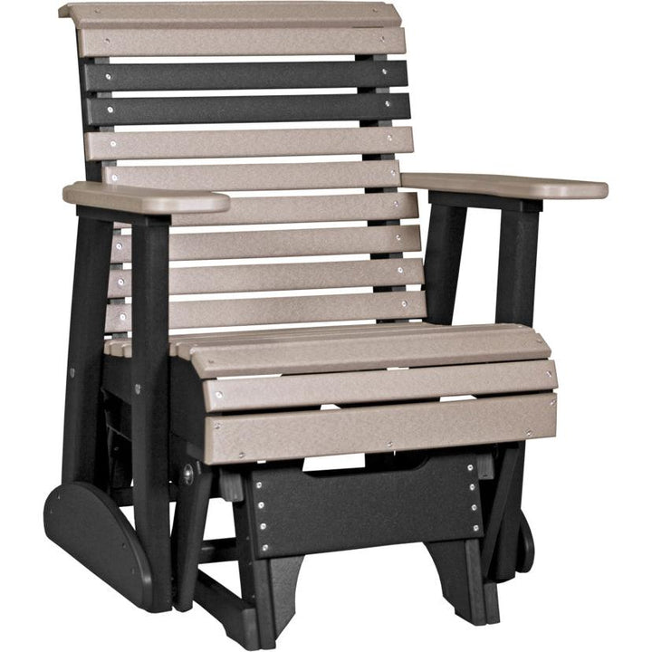 LC2PPGWWB-LuxCraft-2' Plain Glider-Weatherwood Black-Pangaea Patio