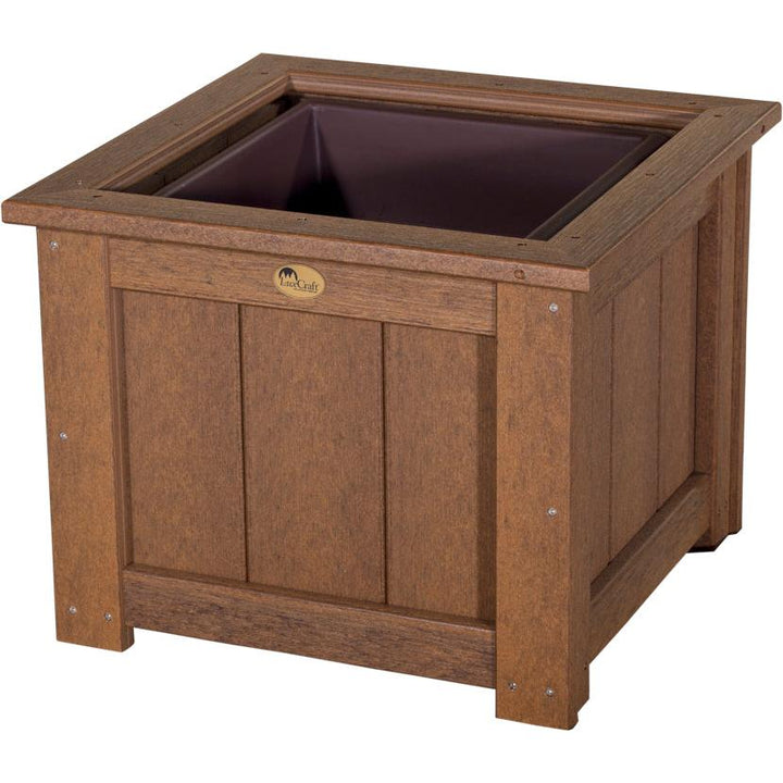 LCP24SPAM-LuxCraft-24" Square Planter-Antique Mahogany-Pangaea Patio